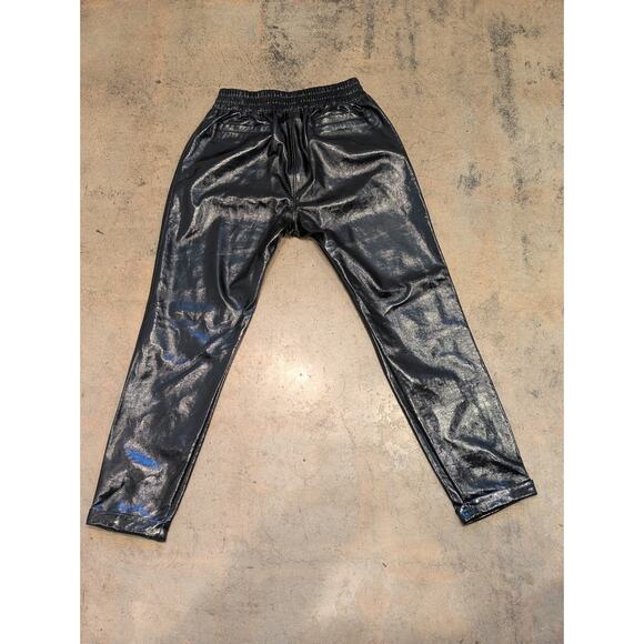 David Lerner Liquid Shine Cuffed Tapered Joggers Size S NWT Sold Out - Picture 4 of 7